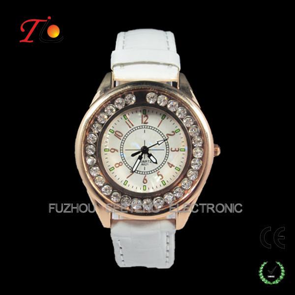 Buy cheap New latest fancy stone watches fashion design and colorful leather band for ladies from wholesalers
