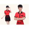 Buy cheap Red And Black Color Restaurant Staff Uniform Cotton New Polo Style For Waitresses from wholesalers