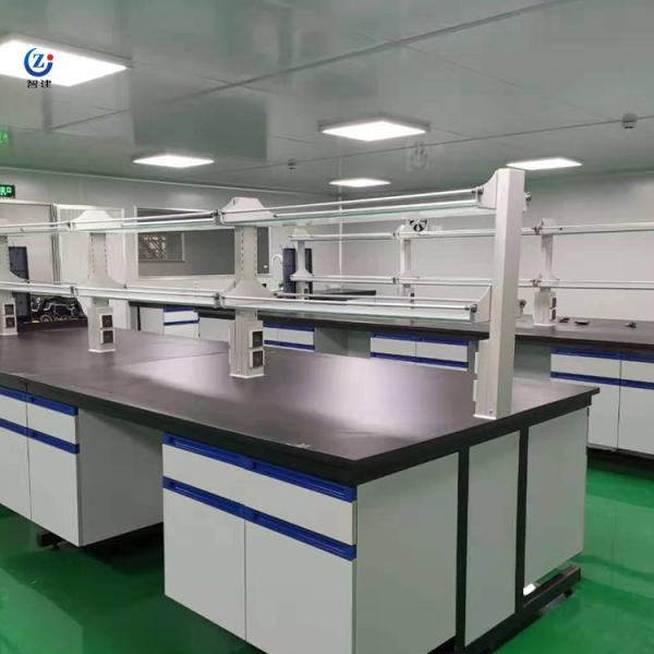 Buy cheap Acid Resistant Lab Island Bench Furniture 4 Handles 2 Cabinets With Sink from wholesalers