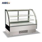 Cake Display Showcase Air Cooling For Supermarket Curved Glass Chiller Cake
