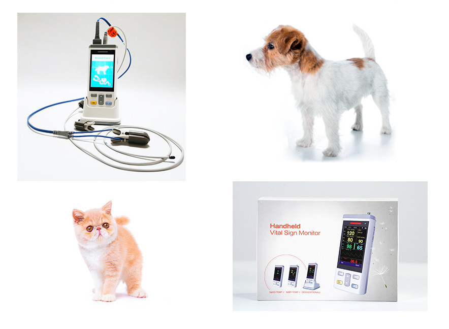CE ISO Handheld SPO2 Pulse Oximeter 3.5 Inch TFT Veterinary Medical Equipment