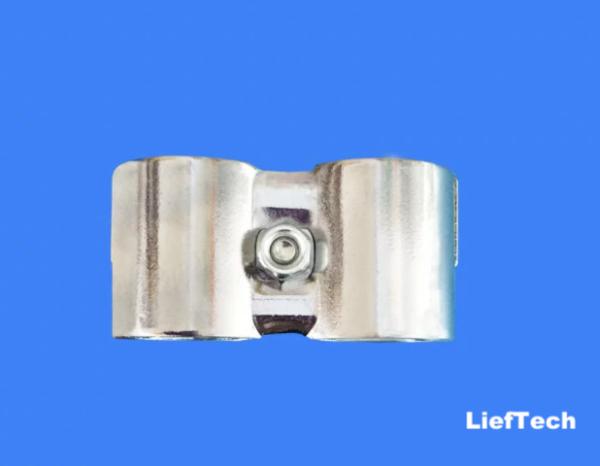 Quality CRS Cold Rolled Steel Double Pipe Connector For 28mm Dia Chrome Pipe for sale