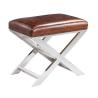 Buy cheap Living Furniture X Cross Leather Tufted Buttons Bench Vintage Leather Stool from wholesalers