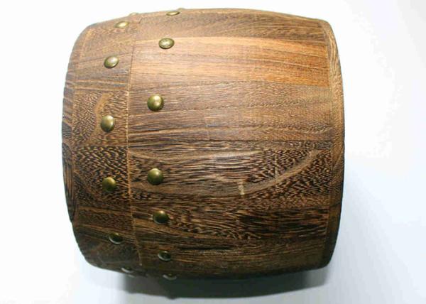 Buy cheap Paulownia Brown Color Wooden Storage Barrels , Mini Wooden Barrels Tea / Coffee Storage With Lid from wholesalers