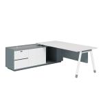 Mall Convertible Executive Office Desk For CEO Manager Wooden Workstation