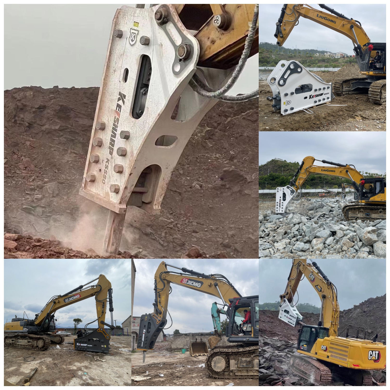 155mm Chisel Heavy Hydraulic Rock Breaker For 35-40ton Road Construction