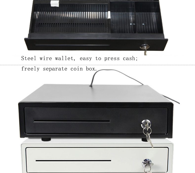 Cash Management Solution POS Systems Cash Drawer with Three Lock Gear and 330mm Width
