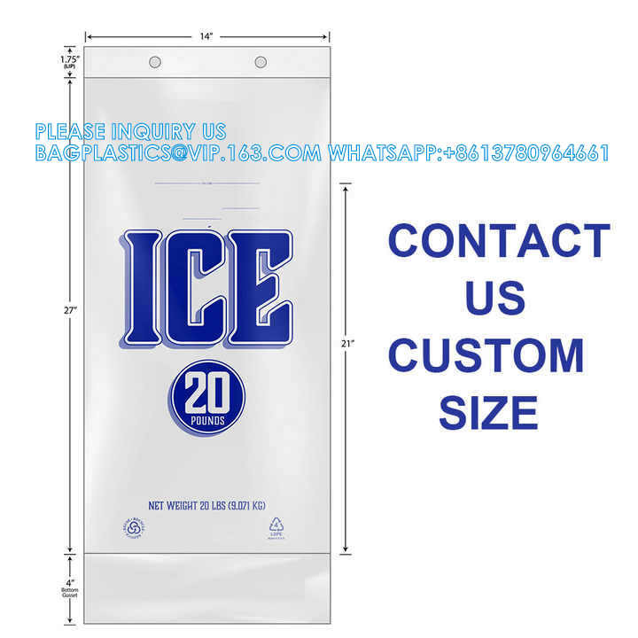 Quality 9 X 15.7 Inch 3 Lb Ice Cube Storage Bag Reusable Ice Package Bags Roll Ice Pouches With Twist Ties