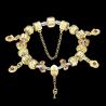 Buy cheap SJ Bonzer Rose Flower Key Charm Bracelet Magnet Buckle Cubic Zirconia Dubai Jewelry Handmade Gold Bead Bracelet from wholesalers