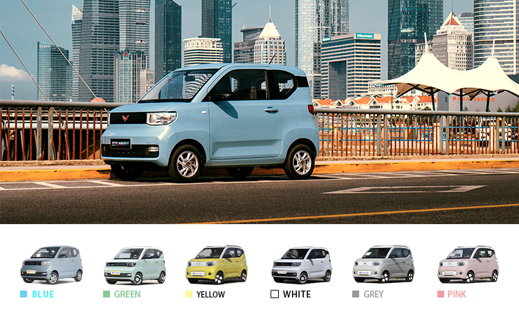 2010mm WHEELBASE Wuling Hongguang Mini Micro EV Electric Suv Car 2 Door 4 Seat 100% Electric