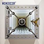 Mirror Stainless Steel Wall Sculpture Customized Led Lighting Square Geometric