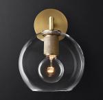 Blown Glass Shade Modern Sconces Living Room Internal Wall Lights 40W