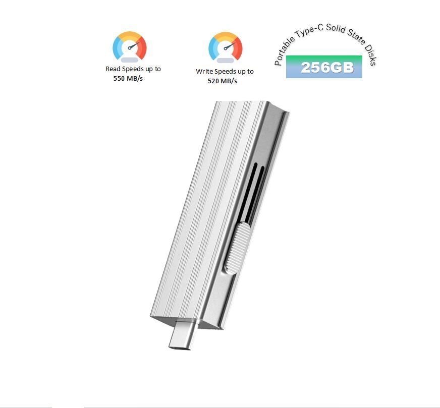 Infinites Portable Type-C Solid State Disks Sk USB 3.2 Flash Drive Provides a Read Speed of up to 550MB/S and a Write Speed of 520MB/S 256GB