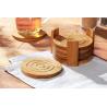 Buy cheap round shape bamboo cup coaster tea coaster with coaster holder and hot sell from wholesalers