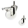 Buy cheap 125mm SS Casters With Double Brake Threaded Stem White Nylon Casters OEM from wholesalers