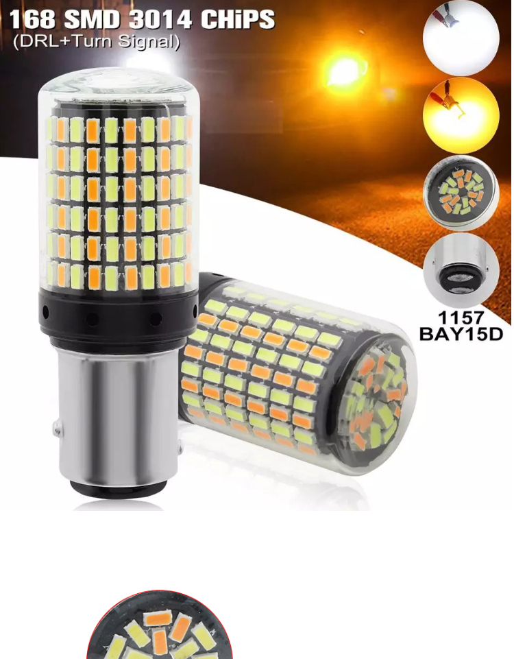168smd Reversing Car Turn Signal Lights 12v Universal Led Fog Lights 30w