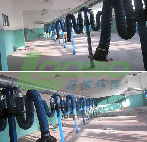 Welding fume extraction filtration arm for the smoke collection