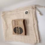 Drawstring Reusable Label Logo Organic Cotton Mesh Bag