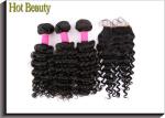 20 Inch 6A Virgin Brazilian Hair Deep Wave Style , Natural Brown / Black