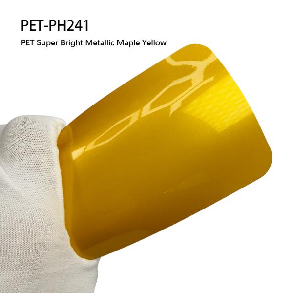 PET-PH241 PET Super Bright Metallic Maple Yellow car body sticker Scratch