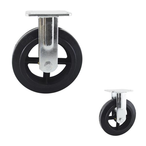 Buy cheap 8" Iron Core Rubber Heavy Duty Casters Rigid Wheel Top Plate from wholesalers