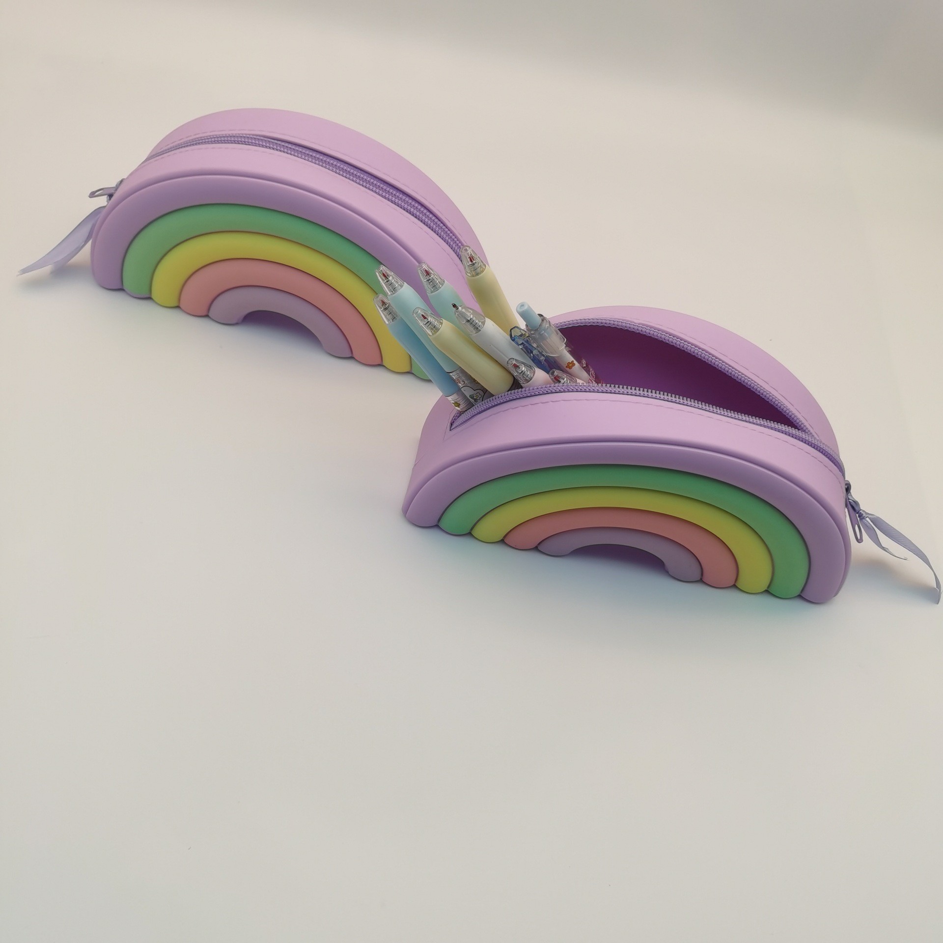 Rainbow Pop Shoulder Purse Fidget Toys Bag Sensory Silicone Rainbow Clouds Backpack For Girls Pencil Pen Case Kids Gifts