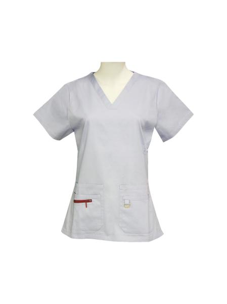 Buy cheap 160 GSM Yellow Short Sleeve Scrub Top 65 % Polyester 35% Cotton from wholesalers