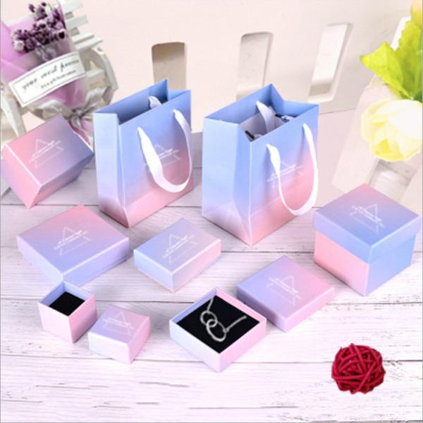 Buy cheap CMYK Travel Organizer Pink Paper Jewelry Box With Lid Custom Logo from wholesalers