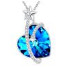 Buy cheap Austrian Crystal Heart Pendant Necklace Sterling Silver Costume Jewelry For Women Hypoallergenic from wholesalers