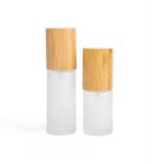 30ml 50ml 60ml Frosted Glass Mist Spray Bottle With Bamboo Cap 30ml-D37*H103