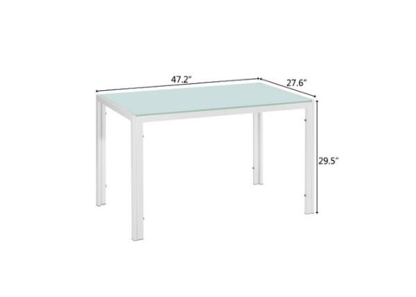 Quality White 52.91lb 20×70×75cm Tempered Glass Dining Table for sale