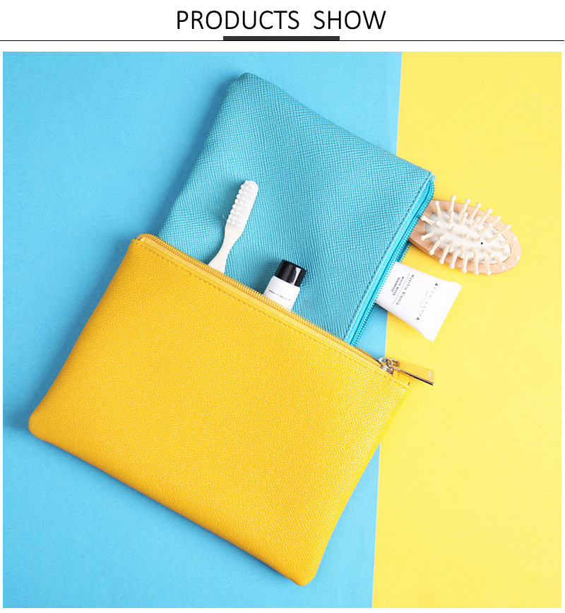 High Quality Waterproof Clear Travel PU Leather Toiletry Bags