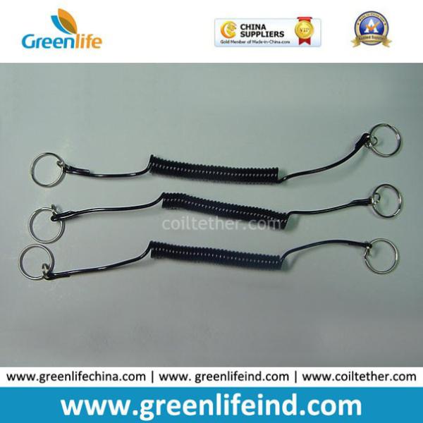 Buy cheap Safety Black Lanyard Spring Coil Cable W/Small Key Ring from wholesalers