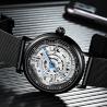 Buy cheap KINYUED J069 skeleton luxury leather waterproof quartz oem brand hands wristwatches custom logo wrist mens watch montre from wholesalers