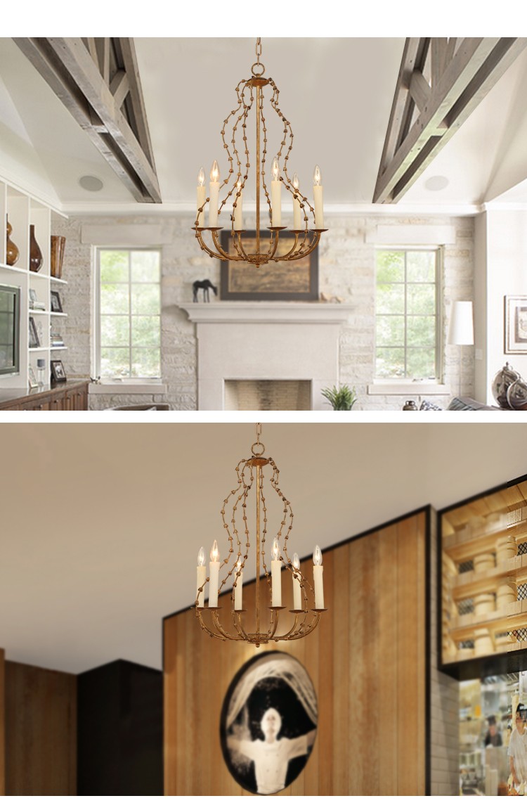 Country Rod iron chandelier lighting (WH-CI-50)