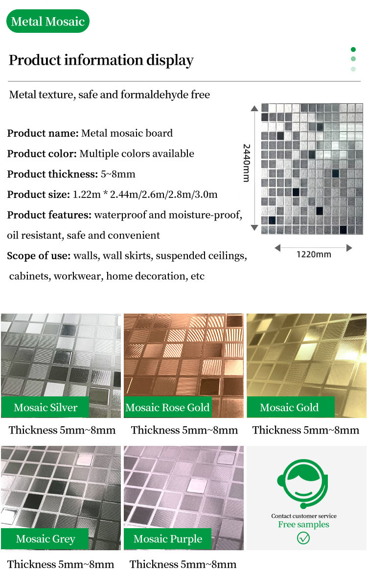 Mosaic Wall Decor PET Wall Panel Bamboo Charcoal Fiber Wood Veneer Board