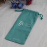 Buy cheap Cotton Fabric Velvet Drawstring Jewelry Pouch Green Color Printed Logo For Jewelry from wholesalers