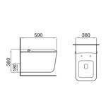 Home Bathroom Modern Smart Toilet Wall Hung AC 220V with Armrest Button