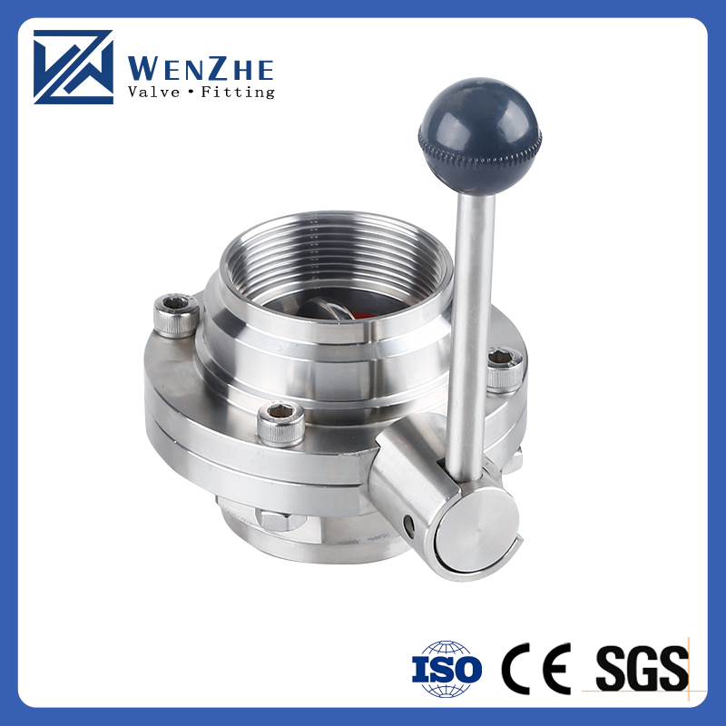 Sanitary Fittings Ss304 Ss316L Threaded Union Butterfly Valve for Water Media at Best