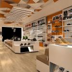 Golden White LED T4 Shoe Display Wall Shelf OEM 3D Print Deign