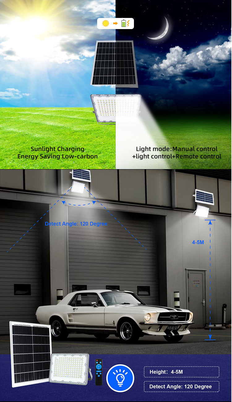Extension Wire Solar Powered Flood Lights 200w Motion Sensor