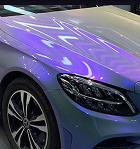 Buy cheap Slideable Laser Blue Glitter Car Wrap Film 140gsm Thickness from wholesalers