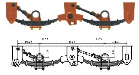 Buy cheap 3 Axle Heavy Duty Trailer Suspension 90mm Tridem ODM from wholesalers