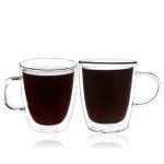 300ml 350ml Hot Selling High Borosilicate Handle Heat Resistant Double Wall