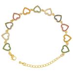 Rhinestone 18K Gold Bracelet OEM Heart Star Shaped Bracelet