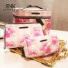 Buy cheap Beauty Make Up Flower Printing PU Leather Cosmetic Bag Set from wholesalers