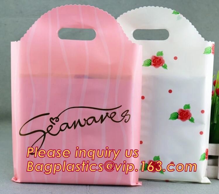 Eco Friendly Biodegradable Plastic Soft Loop Handle Bags,Retail Soft Loop Handle Shopping bags,Recyclable clothing packa