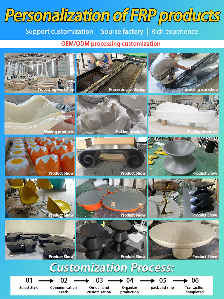 White Wholesale Fiberglass Coffee Table Customized For Hotel Clubhouse