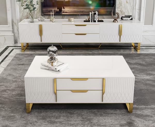 Buy cheap ISO9001 Modern Elegant Home TV Unit Coffee Table Set from wholesalers