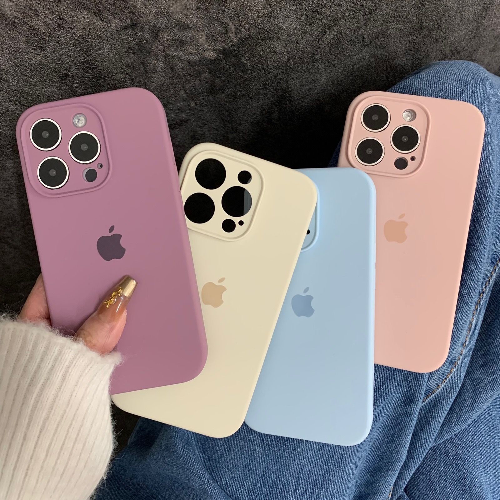 Custom Pink Soft Liquid Silicone Phone Case Super Strong Magnets For IPhone Case